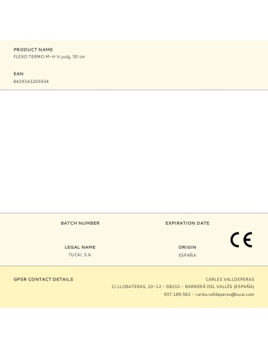 Flexo termo m-h ½ pulg, 50 cm