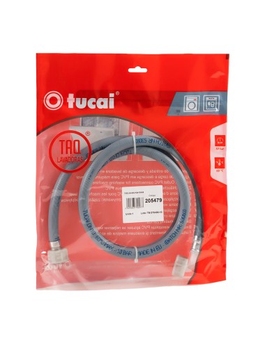 Manguera de entrada de agua de lavadora h ¾ pulg - h acodada ¾ pulg, 150 cm