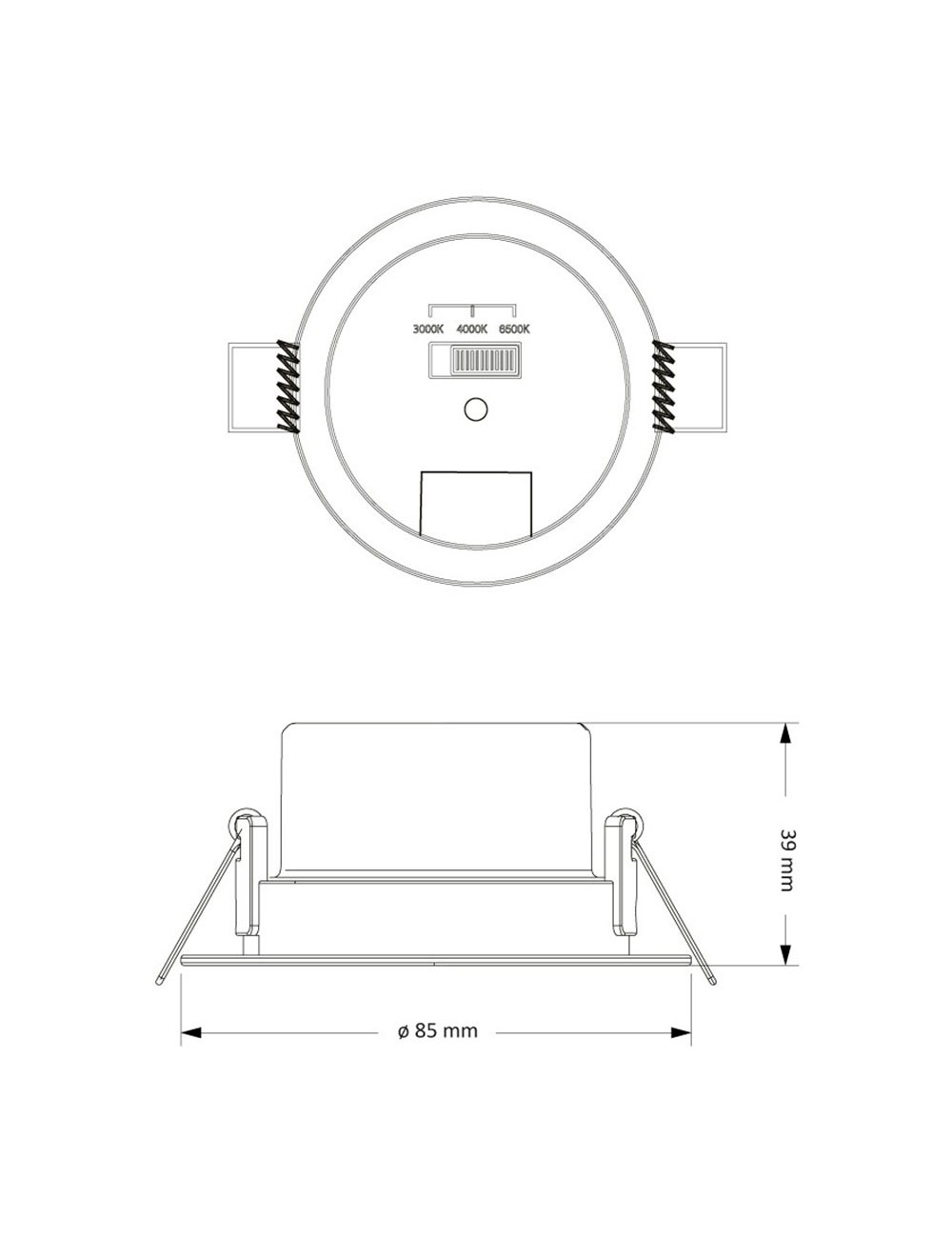 Downlight led, empotrable, redondo, sylt, 7 w, 3cct, 600 lm, color blanco, ø8,5 cm