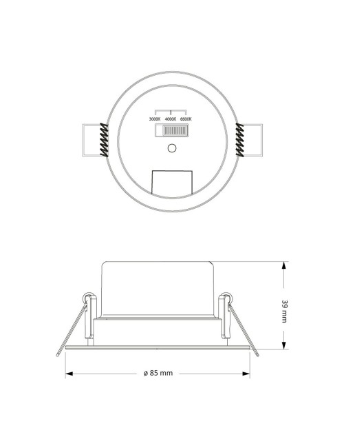 Downlight led, empotrable, redondo, sylt, 7 w, 3cct, 600 lm, color blanco, ø8,5 cm