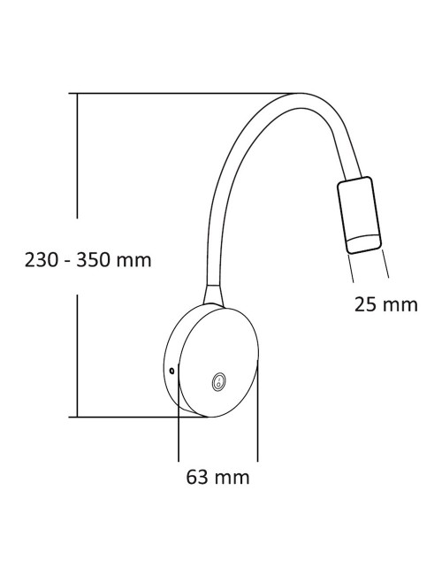 Aplique led classic, 3 w, 4000 k, 450 lm, negro, 35 x 6,3 cm