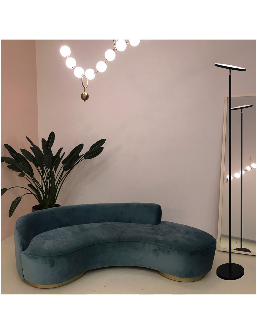 Lámpara de pie led dencel, 24 w, 3cct, dimmable, 2200 lm, negra, ø25 x 175 cm