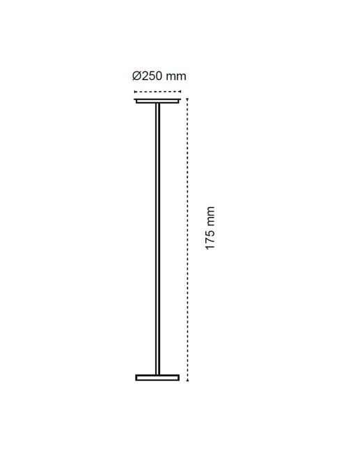 Lámpara de pie led dencel, 24 w, 3cct, dimmable, 2200 lm, negra, ø25 x 175 cm