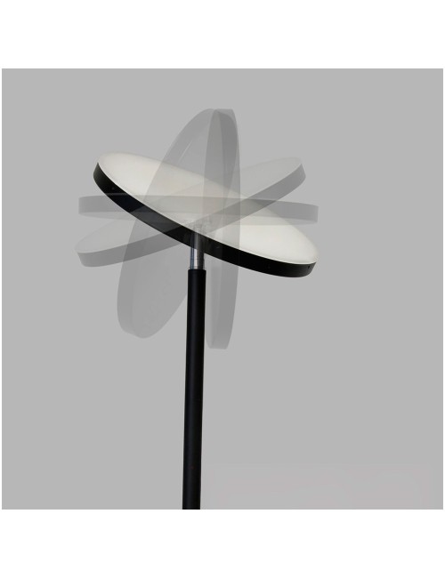 Lámpara de pie led dencel, 30+6 w, 3cct, dimmable, 3000 lm, negra, ø25 x 175 cm