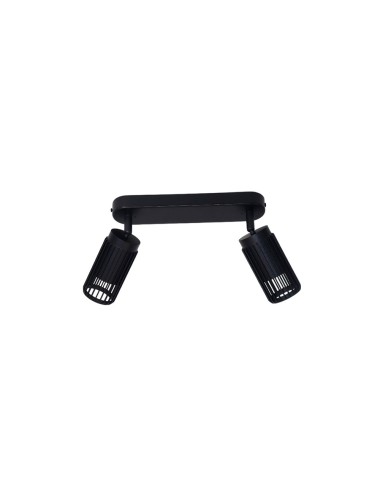 Foco 2 elementos sahara arenado, gu10, 10w (bombillas no incluidas), negro, 30 x 6 x 21 cm