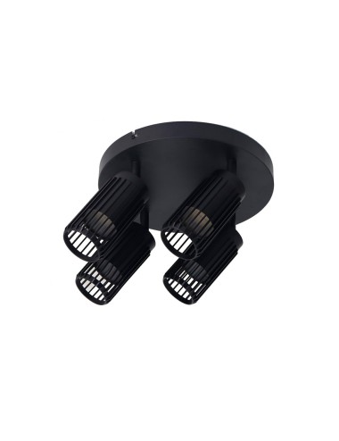 Foco 4 elementos, sahara arenado, gu10, 10w, (bombillas no incluidas), negro, 23 x 6 x 20 cm