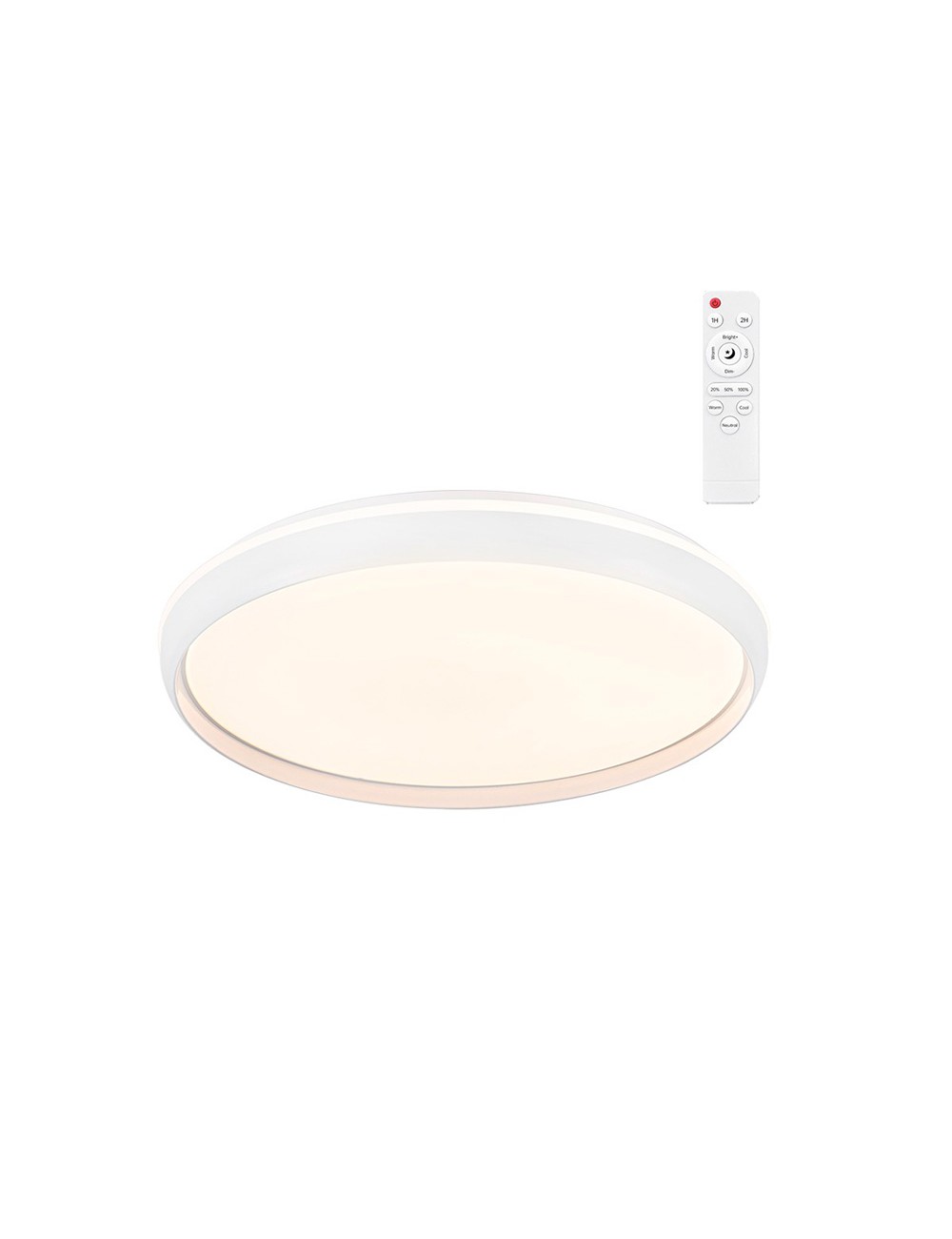 Plafón led circular, charly, 72 w, 3cct, 7290 lm, blanco, ø50 x 7 cm