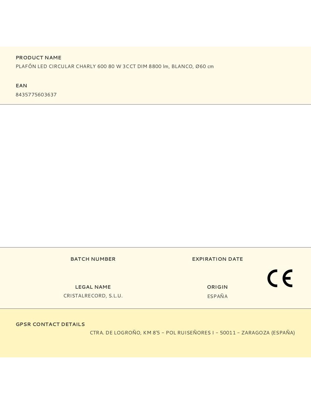 Plafón led circular, charly, 80 w, 3cct, 8800 lm, blanco, ø60 x 7 cm