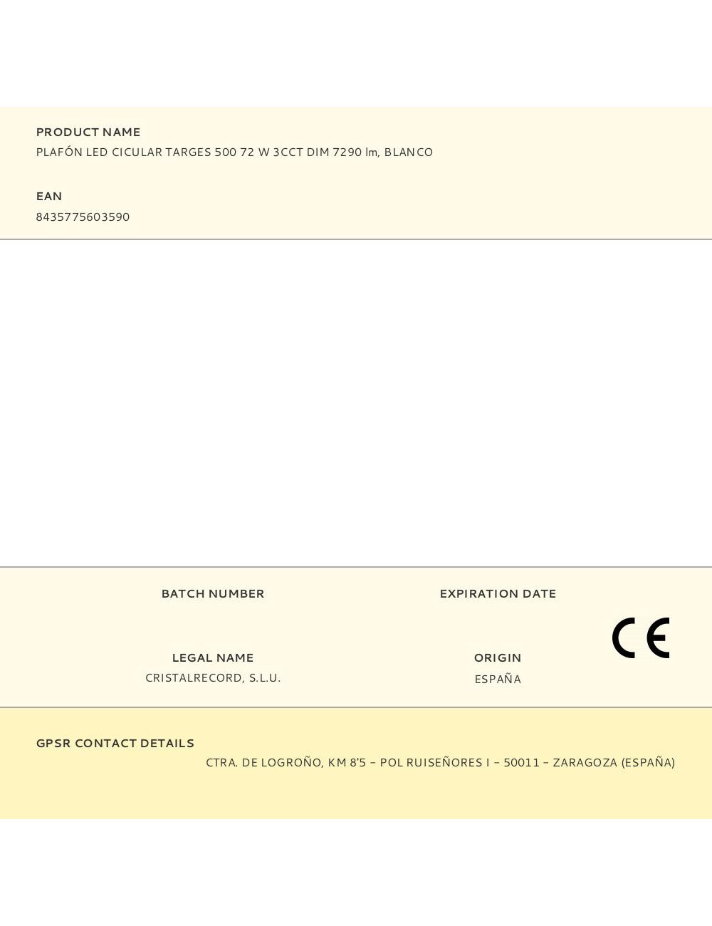 Plafón led circular, targes, 72 w, 3cct, 7290 lm, blanco, ø50 x 6,5 cm