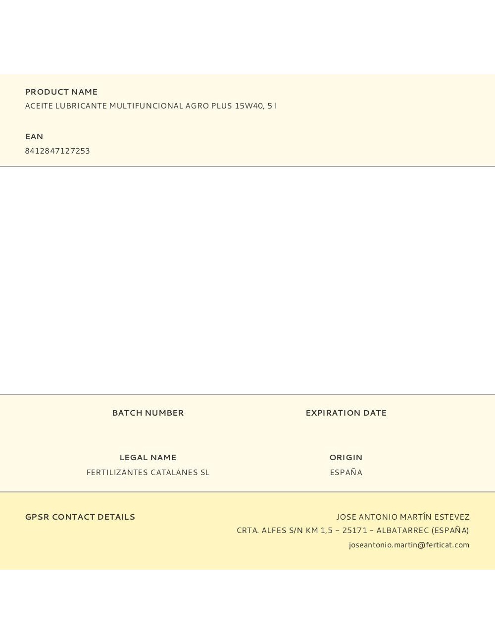 Aceite lubricante multifuncional agro plus 15w40, 5 l