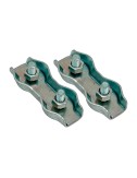 Sujetacable plano doble sjt02, 3 mm, galvanizado, blister 2 uds