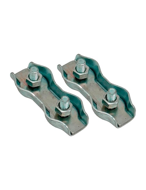 Sujetacable plano doble sjt02, 5 mm, galvanizado, blister 2 uds