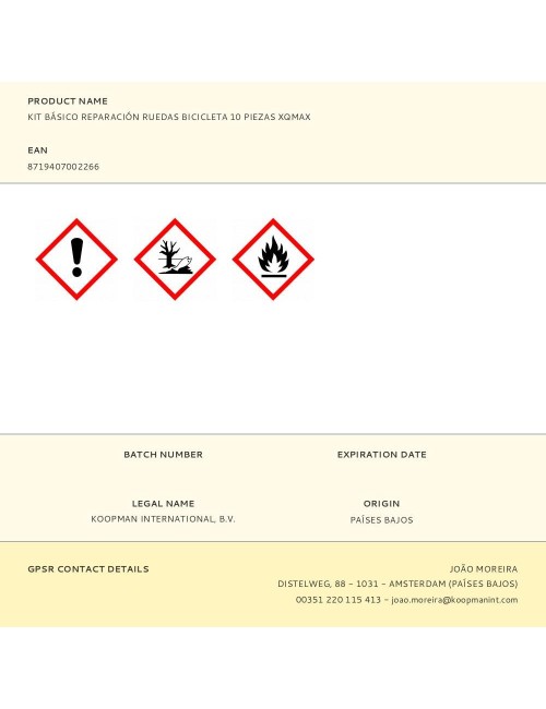 Kit básico reparación ruedas bicicleta, 10 piezas