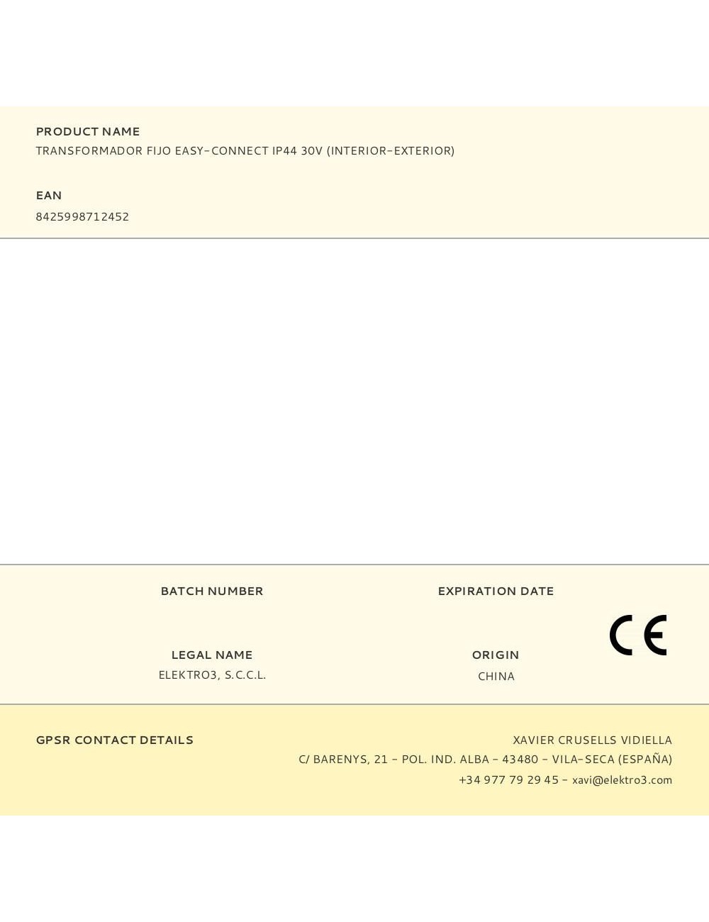 Transformador fijo easy-connect ip44 30v (interior-exterior)