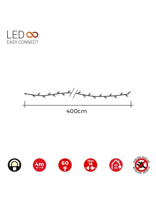 Guirnalda luminosa easy-connect interior-exterior 4m