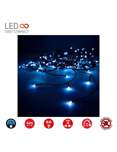 Guirnalda easy-connect 4m 60 leds azul 30v (ip44 interior-exterior) total 1,08w