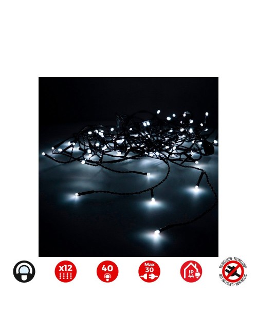 Cortina icicle easy-connect 2x0,5m 12 tiras blanco frío 30v (interior-exterior) total 0,72w