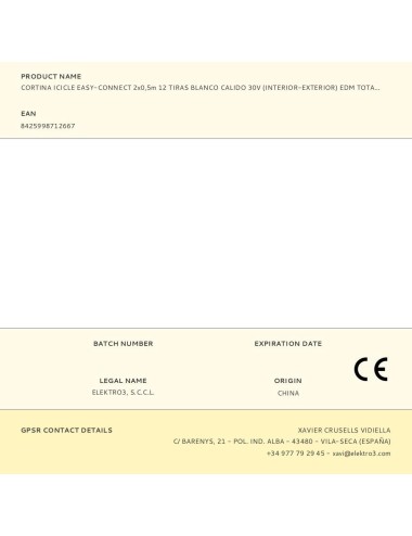 Cortina icicle easy-connect 2x0,5m 12 tiras blanco calido 30v (interior-exterior) edm total 0,72w