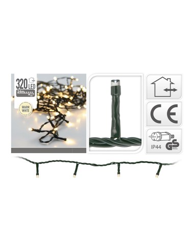Guirnalda con función fija, uso exterior, blanco cálido, 320 leds, 24 m