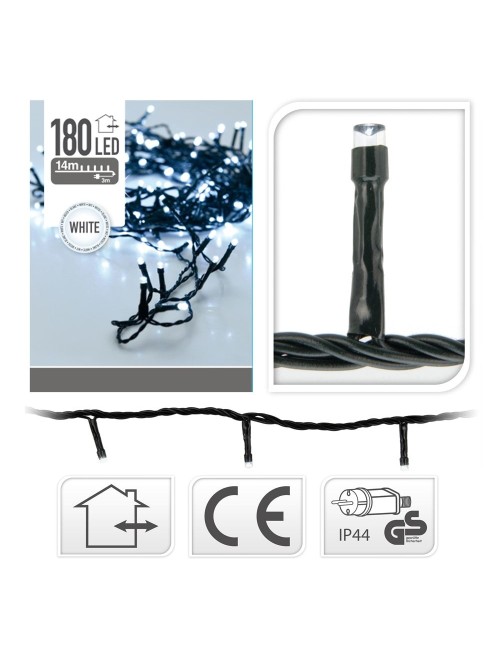 Guirnalda con función fija, uso exterior, blanco frío, 180 leds, 13,50 m
