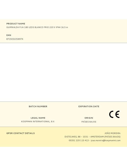 Guirnalda con función fija, uso exterior, blanco frío, 180 leds, 13,50 m