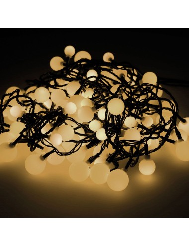 Guirnalda "cherry" 120 leds de tres medidas, luz cálida, exterior, 9 m