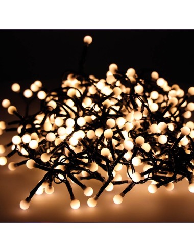 Guirnalda multifunción, uso exterior, cherry, luz cálida, cable negro, 500 leds, 11 m