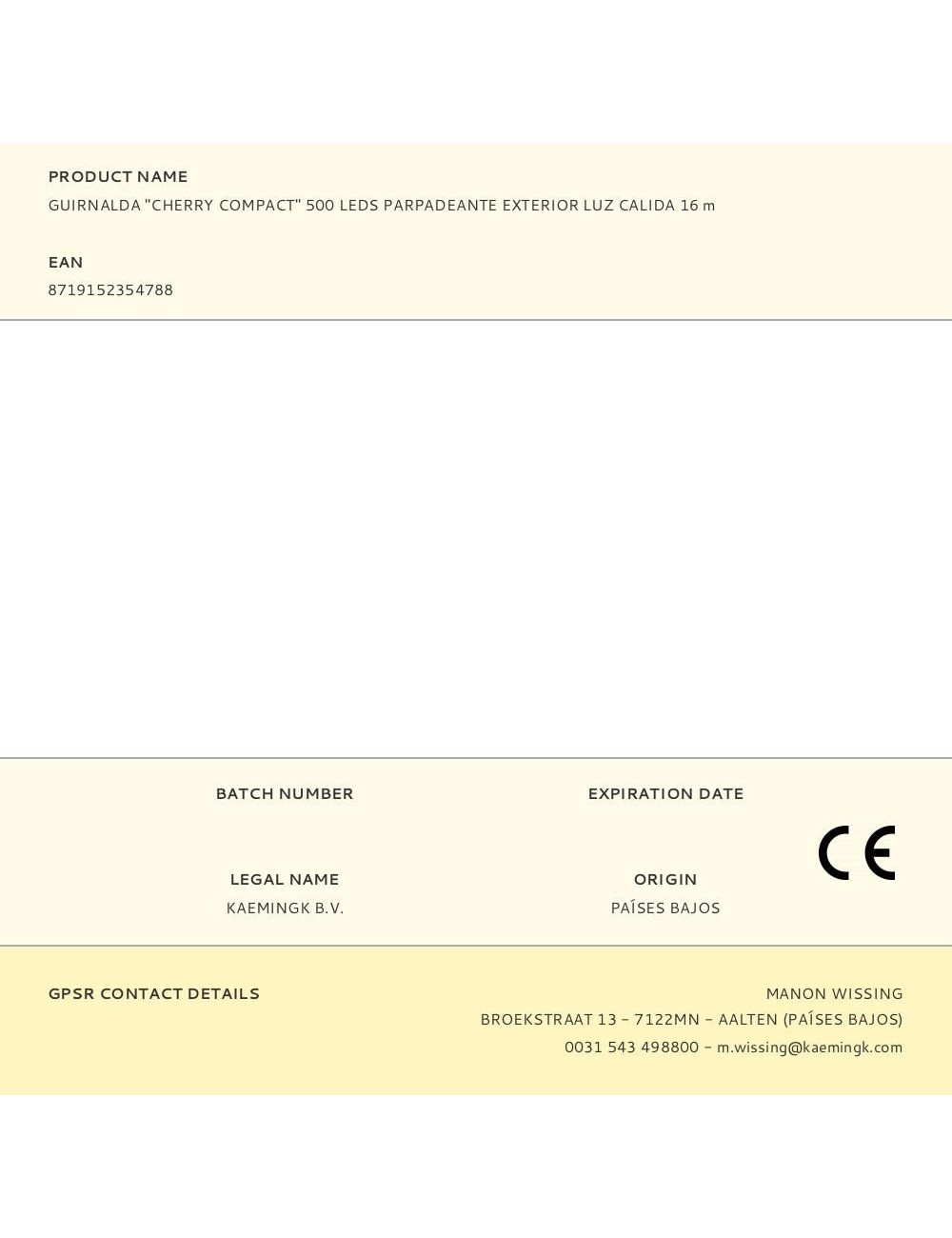 Guirnalda multifunción, uso exterior, cherry, luz cálida, cable negro, 500 leds, 11 m