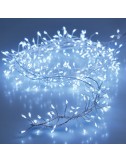 Guirnalda a pilas, función fija, uso interior, tipo espino, blanco frío, 100 leds, 1,50 m
