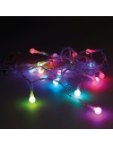 Guirnalda a pilas, función fija, uso interior, esférica ø8 mm, multicolor, 20 leds, 2,30 m