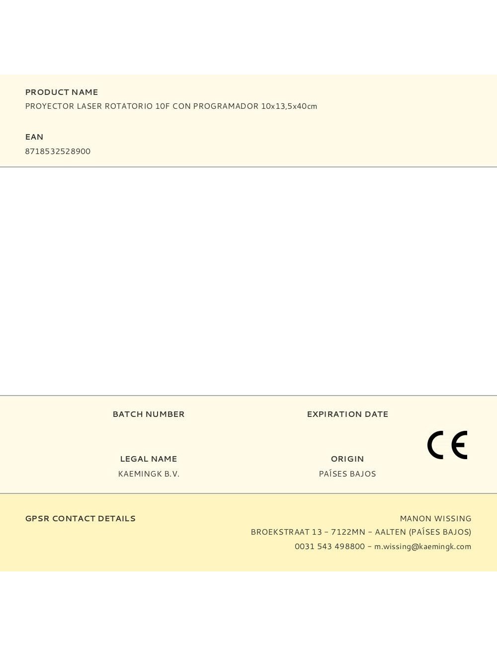 Proyector laser rotatorio 10f con programador 10x13,5x40cm