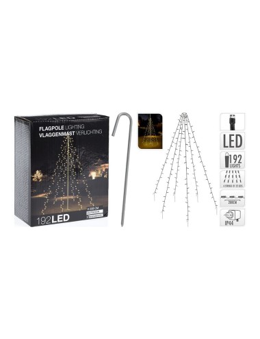 Cortina exterior, especial para arboles, blanco cálido, 192 leds, 2,08 m