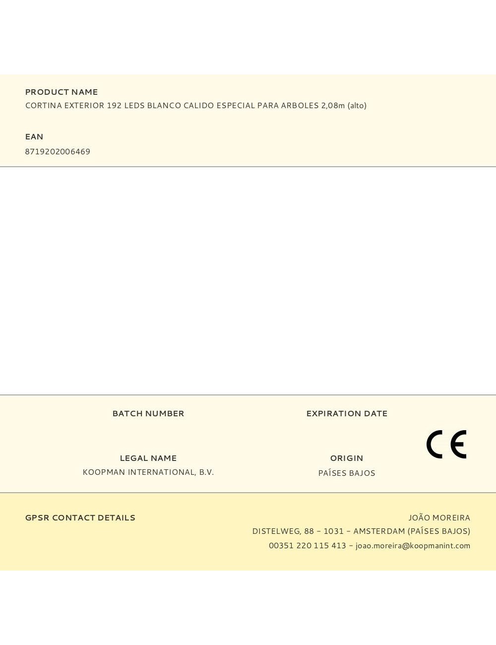 Cortina exterior, especial para arboles, blanco cálido, 192 leds, 2,08 m