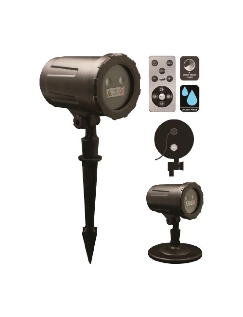 Proyector laser 2 colores efectos varios 11x15,5x18cm