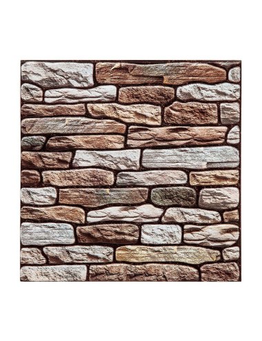 Sticker imitacion muro color marron 30 x 30 cm, pack 2 uds