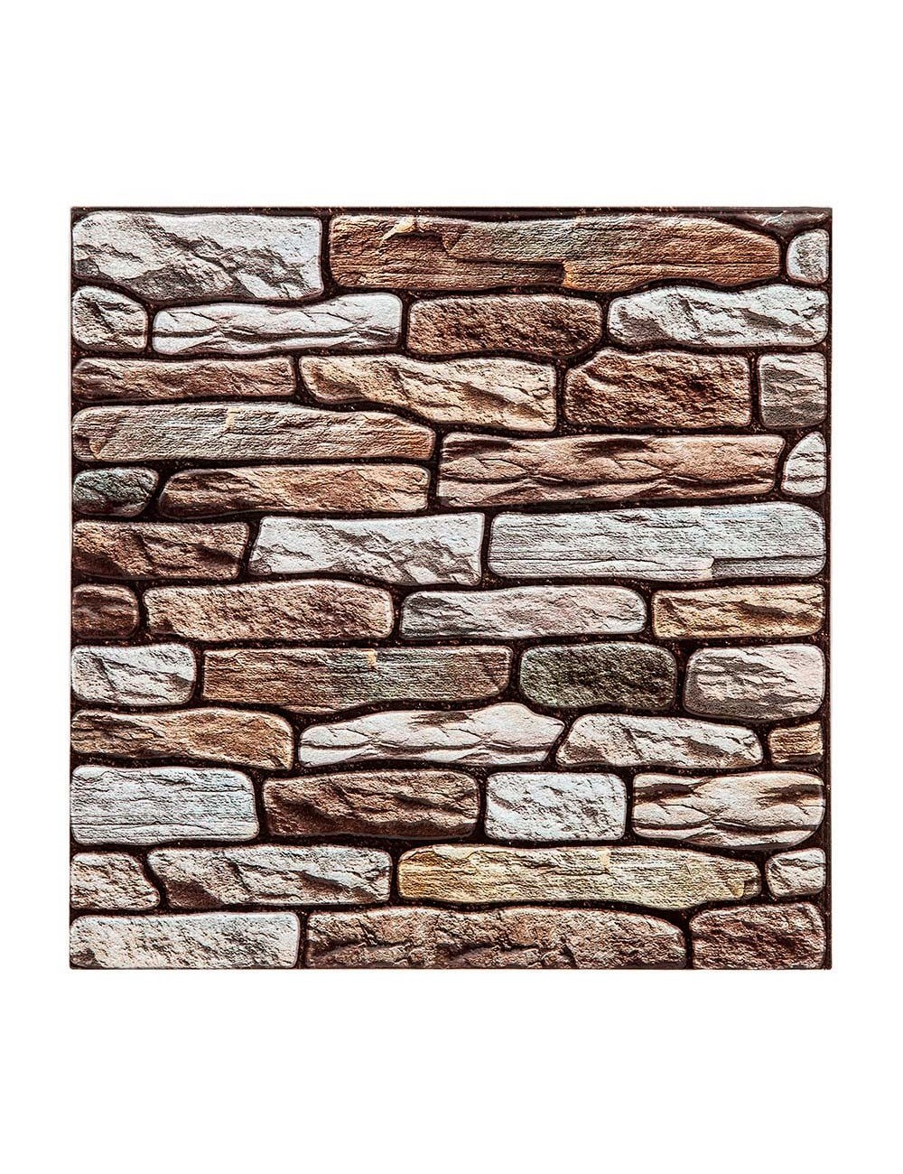 Sticker imitacion muro color marron 30 x 30 cm, pack 2 uds