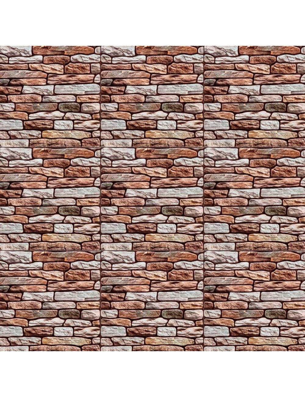 Sticker imitacion muro color marron 30 x 30 cm, pack 2 uds