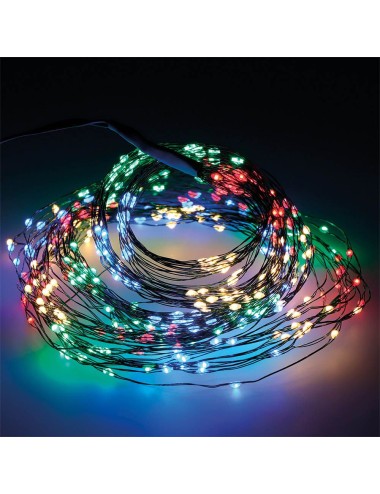Guirnalda micro led para árbol de 180 cm, 408 leds, multicolor, exterior, 6,8 m
