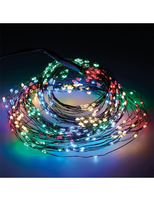 Guirnalda micro led para árbol de 180 cm, 408 leds, multicolor, exterior, 6,8 m