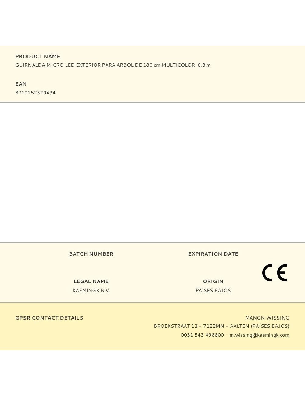 Guirnalda micro led para árbol de 180 cm, 408 leds, multicolor, exterior, 6,8 m