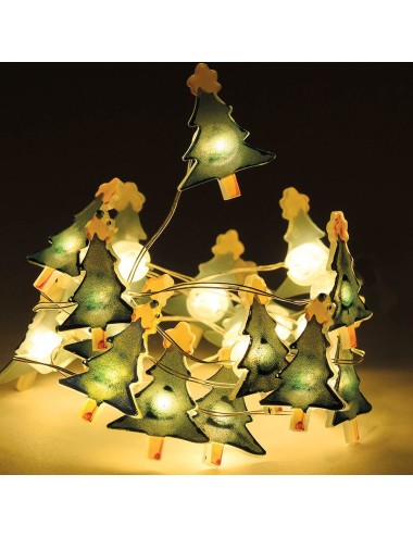 Guirnalda a pilas, función fija, uso interior, motivos navideños, 20 leds decorativos, 1,05 m modelos variados