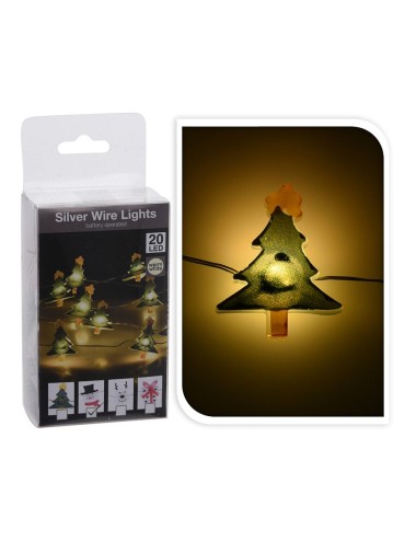 Guirnalda a pilas, función fija, uso interior, motivos navideños, 20 leds decorativos, 1,05 m modelos variados