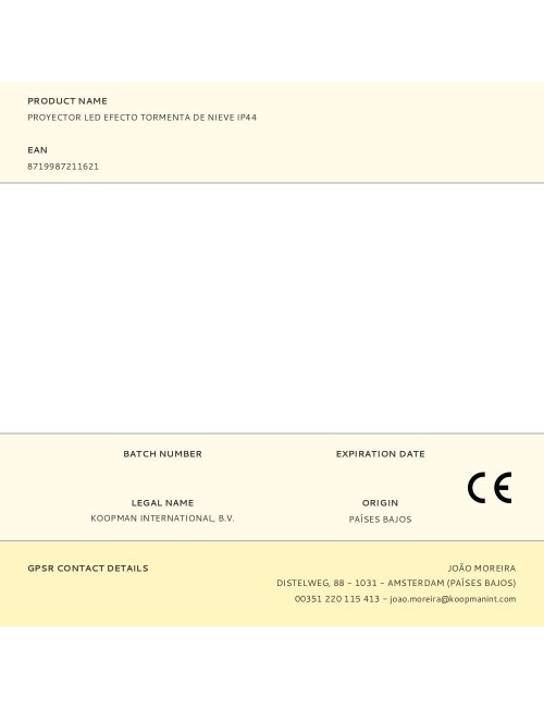 Proyector led efecto tormenta de nieve ip44