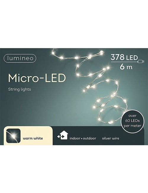 Guirnalda micro led 378 leds extra brillante, luz cálida, exterior, 6 m