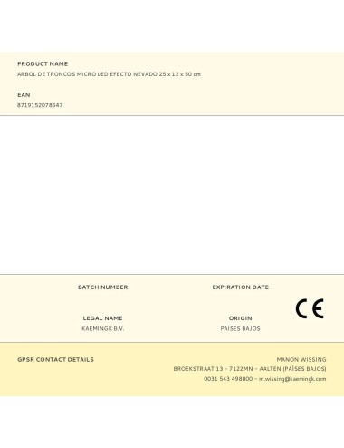 Arbol de troncos micro led efecto nevado 25 x 12 x 50 cm