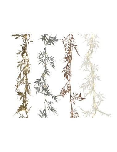 Guirnalda a pilas fija 30 microleds decorativa hojas luz blanco calido 2m colores / modelos surtidos