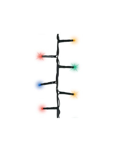 Guirnalda multifunción, uso exterior, led compact, multicolor y blanco cálido, cable verde, 500 leds, 14 m