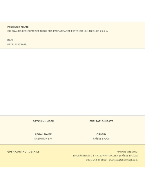 Guirnalda multifunción, uso exterior, led compact, multicolor y blanco cálido, cable verde, 1000 leds, 25,5 m