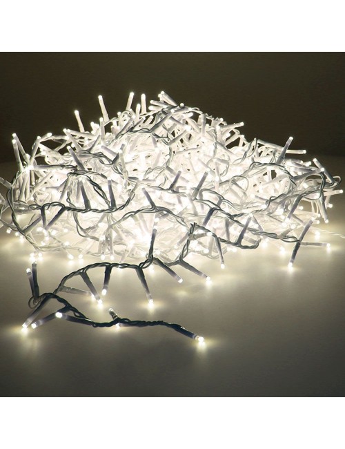 Guirnalda multifunción, uso exterior, led compact, blanco cálido, cable transparente, 500 leds, 11 m