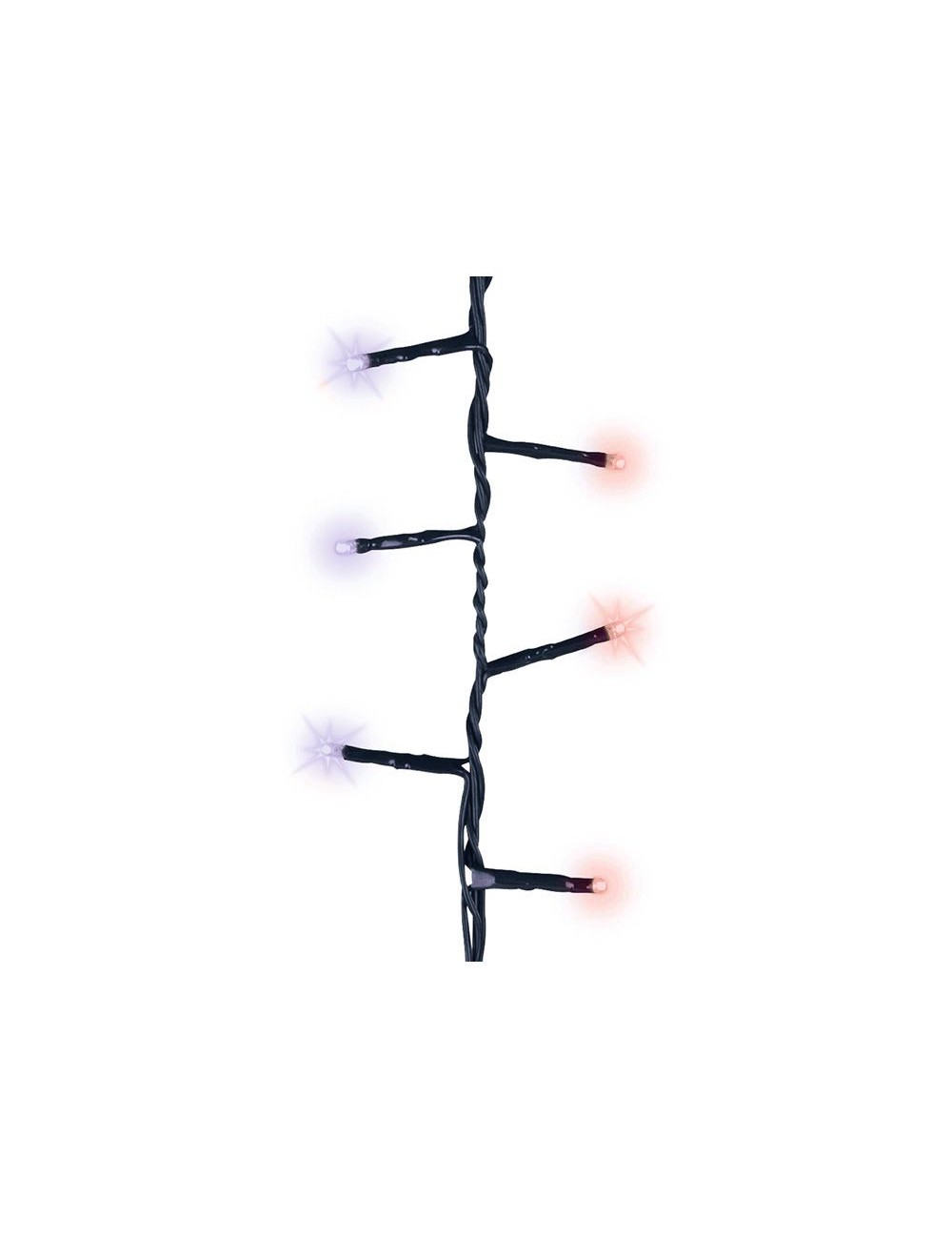 Guirnalda multifunción, uso exterior, led compact, morado y naranja, cable negro, 500 leds, 16 m